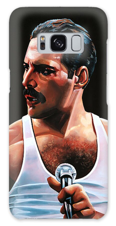 Freddie Mercury Galaxy Case featuring the painting Freddie Mercury by Paul Meijering