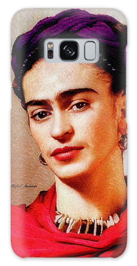 Rafael Salazar Galaxy Case featuring the painting Frida in Red by Rafael Salazar