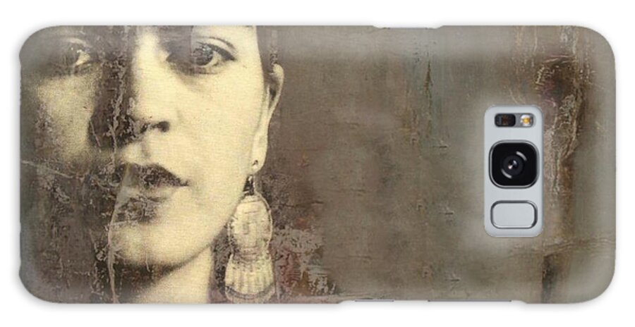 Frida Kahlo Galaxy Case featuring the digital art Frida Kahlo - Behind The Painted Smile by Paul Lovering