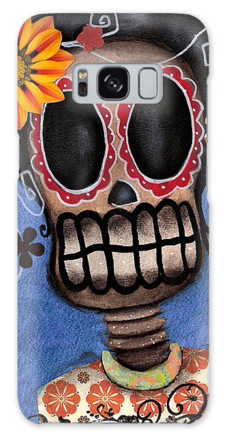 Day Of The Dead Galaxy Case featuring the painting Frida Muerta by Abril Andrade