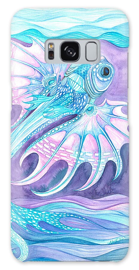 Adria Trail Galaxy S8 Case featuring the painting Frilled Fish by Adria Trail