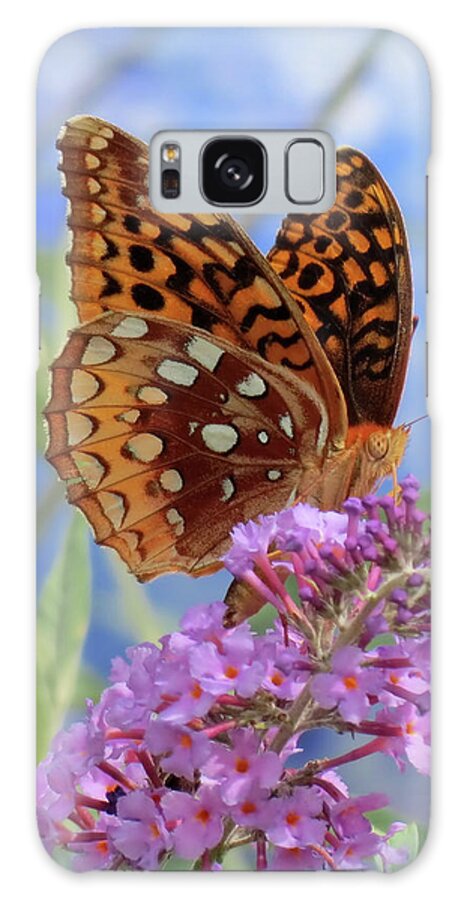 Fritillary Butterfly Galaxy S8 Case featuring the photograph Fritillary on Blue by MTBobbins Photography