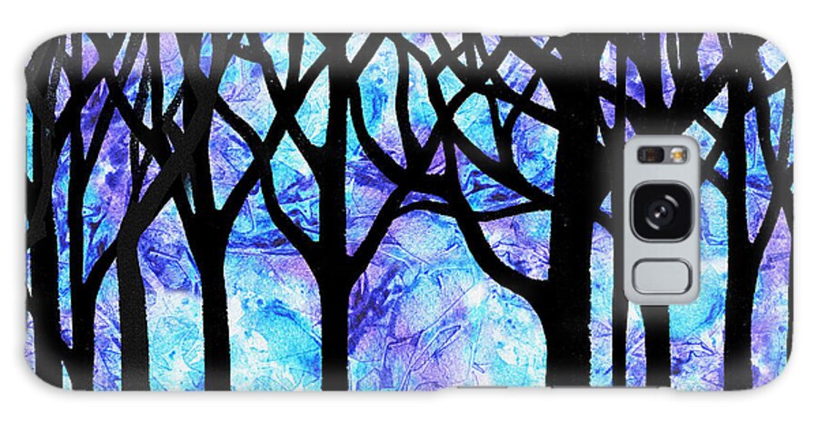 Frozen Forest Galaxy Case featuring the painting Frozen Forest by Irina Sztukowski