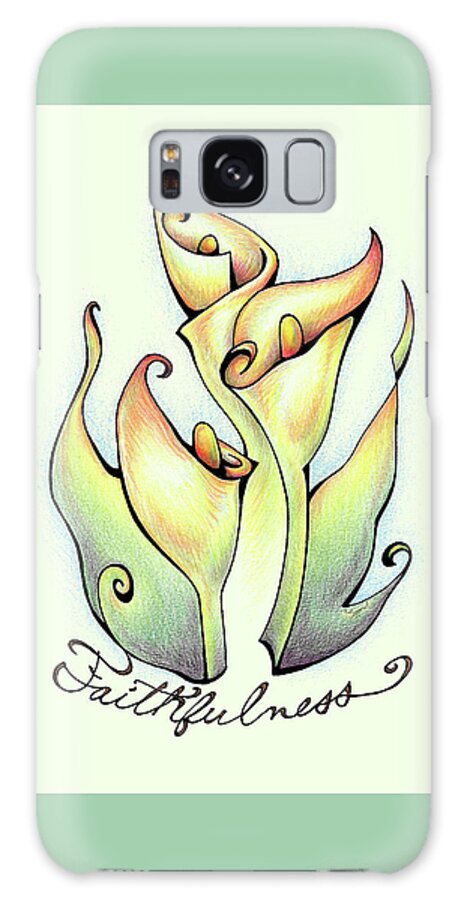 Inspirational Galaxy Case featuring the drawing Inspirational Flower ARUM LILY by Sipporah Art and Illustration