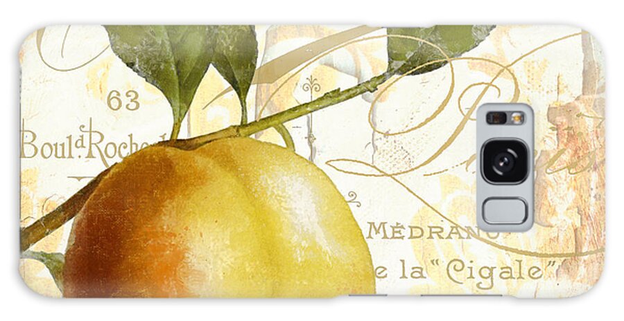 Nectarine Galaxy Case featuring the painting Fruits d'Or Golden Peach by Mindy Sommers