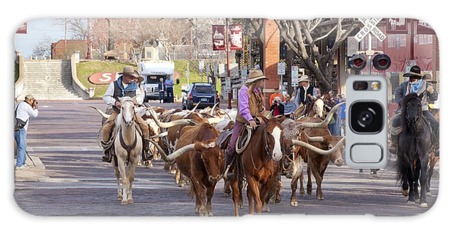 Fort Worth Galaxy Case featuring the photograph Ft Worth Longhorn Cattle Drive by Anthony Totah