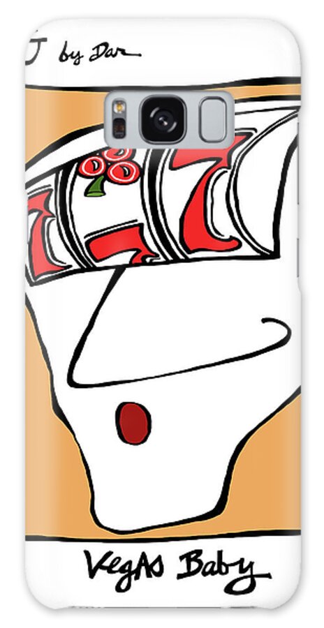 Face Up Galaxy Case featuring the drawing Vegas Baby by Dar Freeland