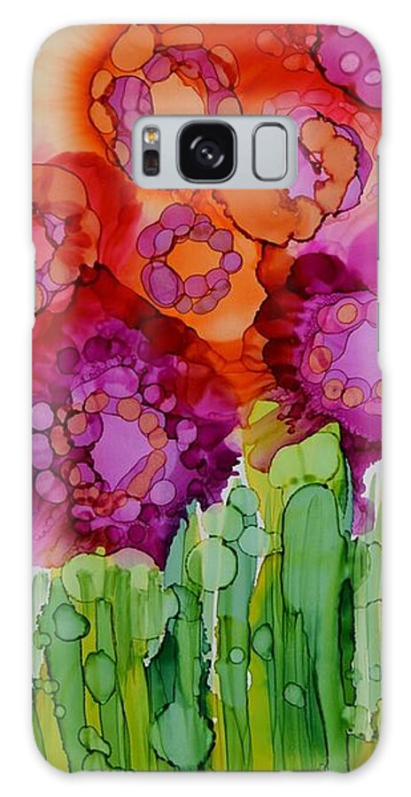 Alcohol Ink Galaxy Case featuring the painting Full Bloom by Beth Kluth