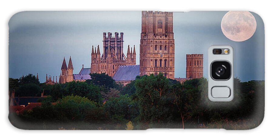 Astronomy Galaxy Case featuring the photograph Full moon over Ely Cathedral by James Billings