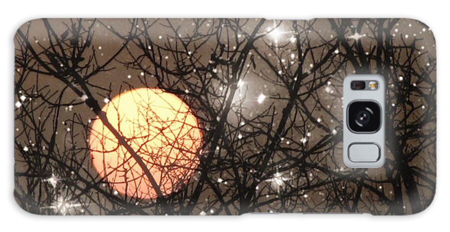 Full Moon Galaxy Case featuring the photograph Full Moon Starry Night by Marianna Mills