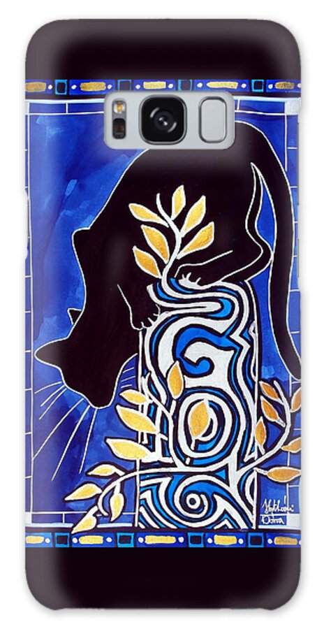 Black Cats Galaxy S8 Case featuring the painting G is for Gato - Cat Art with Letter G by Dora Hathazi Mendes by Dora Hathazi Mendes
