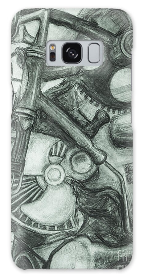 Abstract Galaxy S8 Case featuring the drawing Gadgets of Sorts by Angelique Bowman