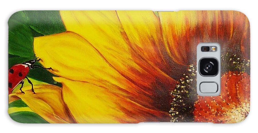 Sunflower Galaxy Case featuring the painting Garden Buddy by Vivian Casey Fine Art