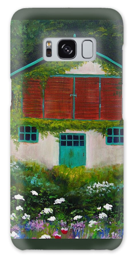 Cottage Galaxy Case featuring the painting Garden Cottage by Anne Marie Brown