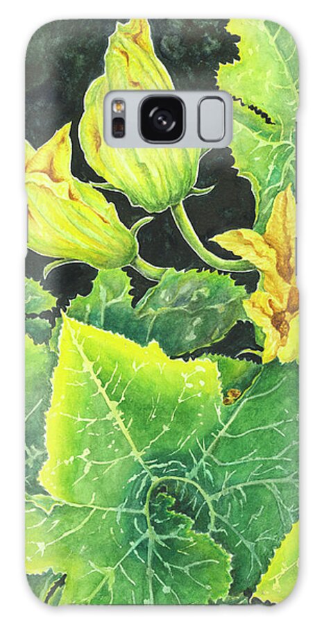 Zucchini Galaxy Case featuring the painting Garden Glow by Lori Taylor