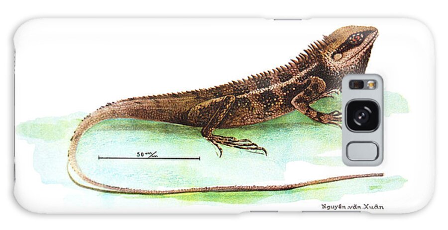 Lizard Galaxy S8 Case featuring the drawing Garden Lizard by Nguyen van Xuan