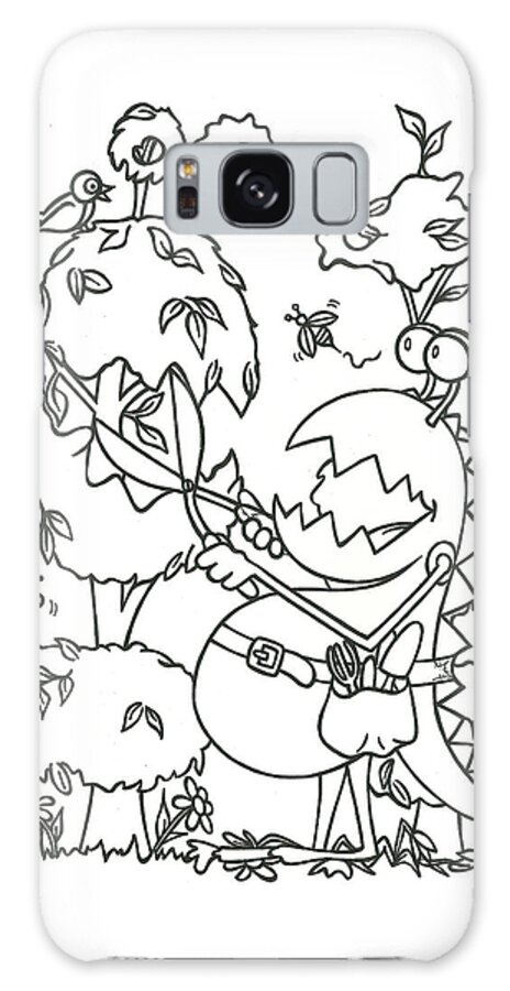 Monster Galaxy Case featuring the drawing Gardening Monster by Konni Jensen