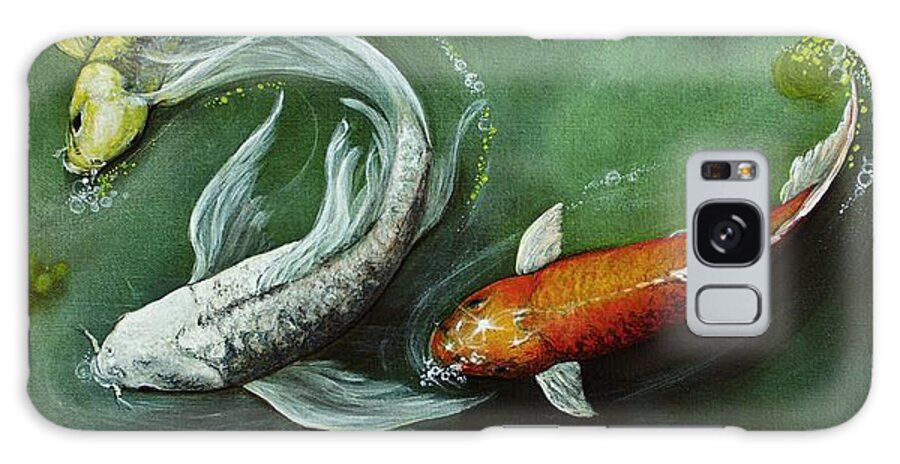 Koi Pond Galaxy Case featuring the painting Gathering in Light #3 by Vivian Casey Fine Art
