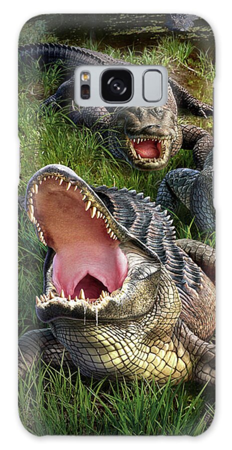Alligator Galaxy Case featuring the digital art Gator Aid by Jerry LoFaro