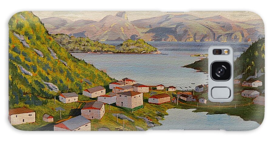 Summer Galaxy Case featuring the painting Gaultois Village Newfoundland by David Gilmore