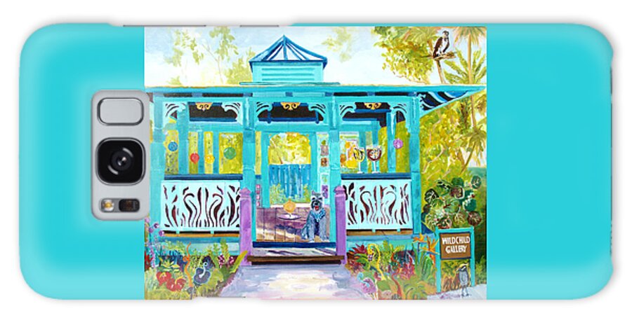 Wild Child Gallery Galaxy Case featuring the painting Gazebo Greeters at Wild Child by Linda Kegley