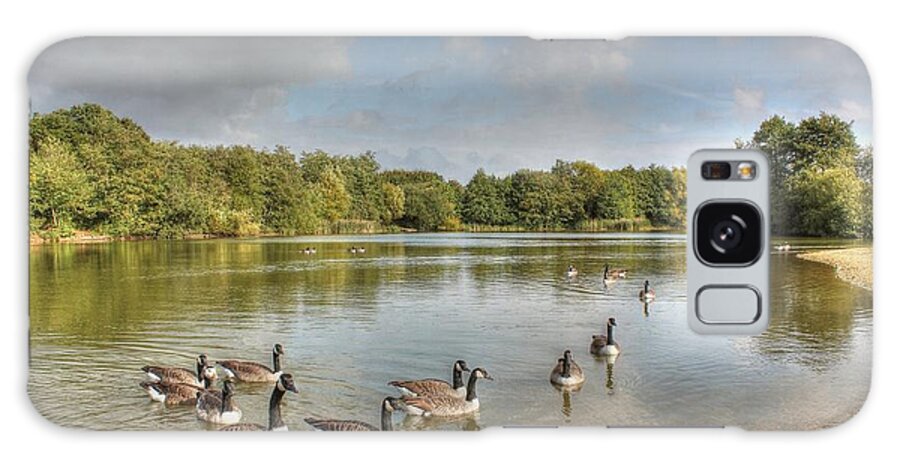 Texture Galaxy Case featuring the photograph Geese on the Lake HDR by Vicki Spindler