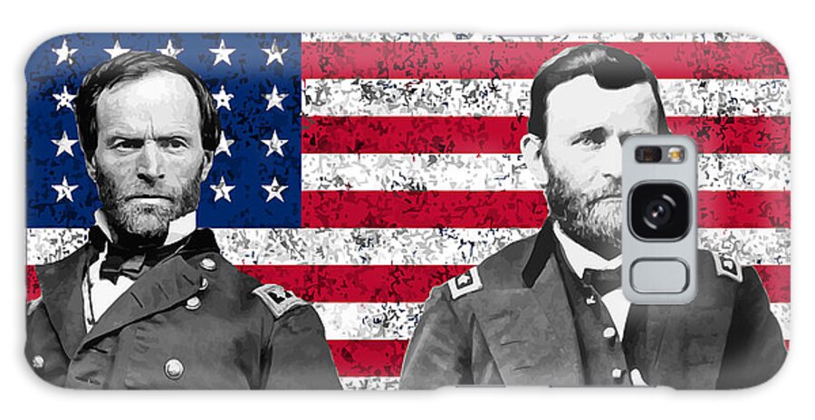 Civil War Galaxy Case featuring the painting Generals Sherman and Grant by War Is Hell Store