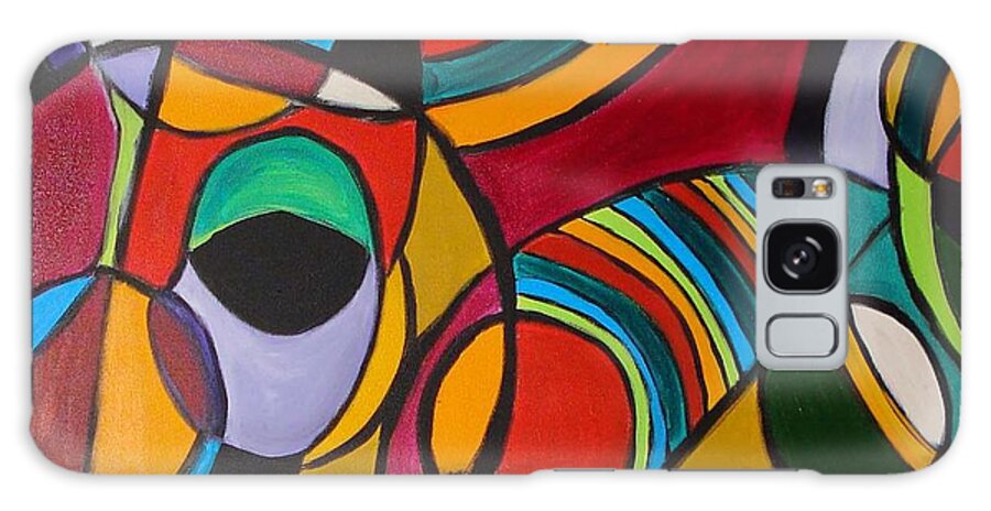 Geometric Shapes Abstract Galaxy Case featuring the painting Generosity by Yael VanGruber