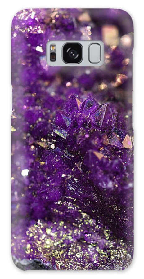 Abstract Galaxy S8 Case featuring the photograph Geode Abstract Amethyst by Lisa Argyropoulos
