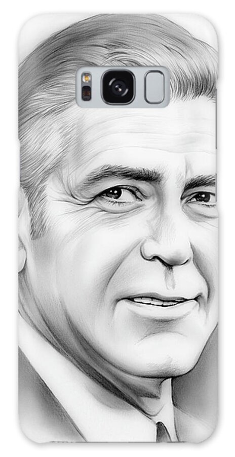 George Clooney Galaxy Case featuring the drawing George Clooney by Greg Joens