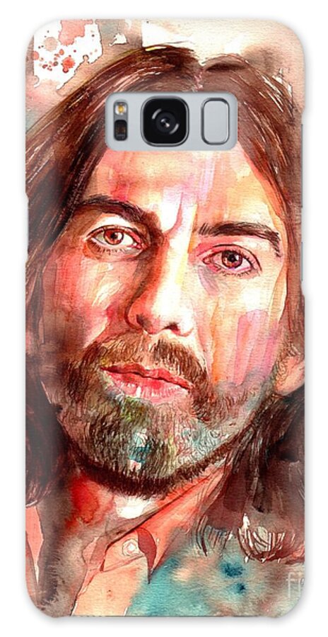 George Galaxy Case featuring the painting George Harrison portrait by Suzann Sines