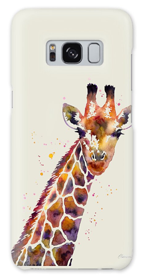 Giraffe Galaxy Case featuring the painting Giraffe by Hailey E Herrera