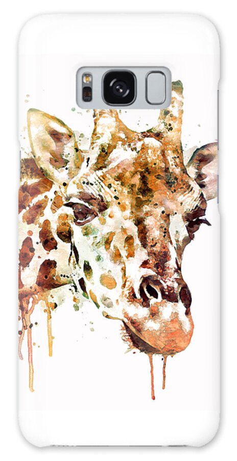 Giraffe Galaxy Case featuring the painting Giraffe Head by Marian Voicu