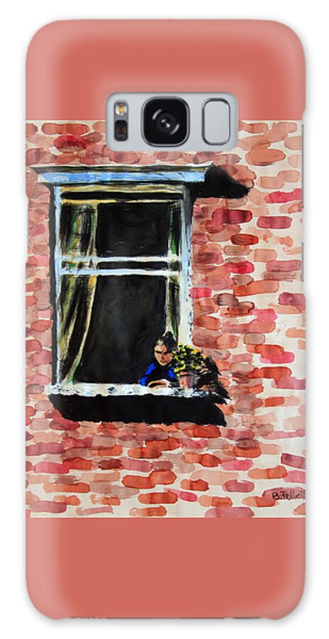 Bonnie Follett Galaxy S8 Case featuring the painting Girl at Window by Bonnie Follett