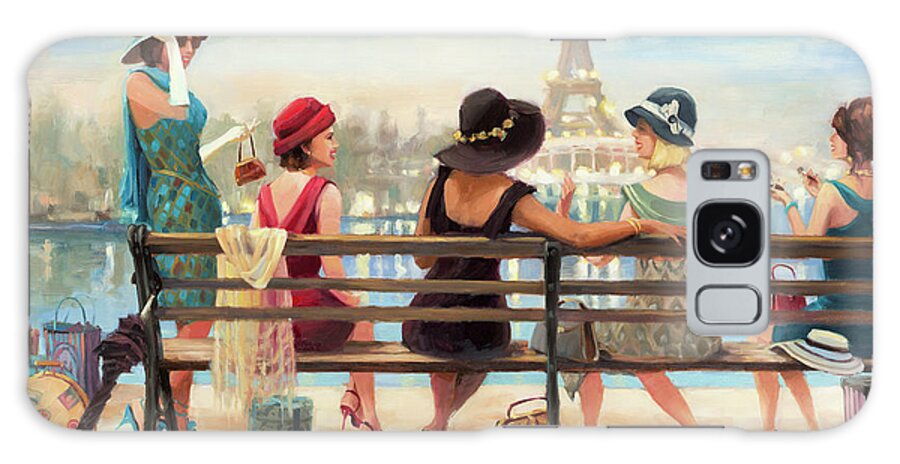 Paris Galaxy Case featuring the painting Girls Day Out by Steve Henderson