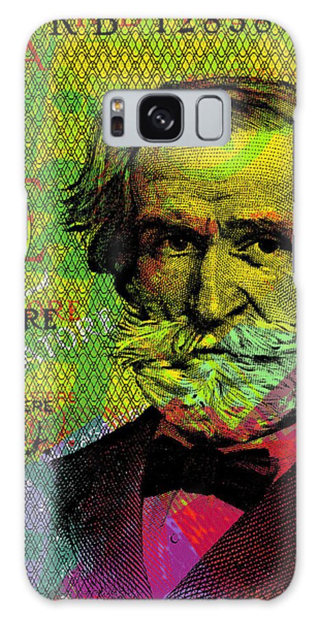 Verdi Galaxy Case featuring the digital art Giuseppe Verdi portrait banknote by Jean luc Comperat