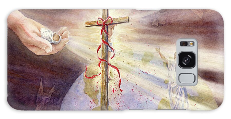 Jesus Galaxy Case featuring the painting Given, Crucified and Lives for You by Malanda Warner