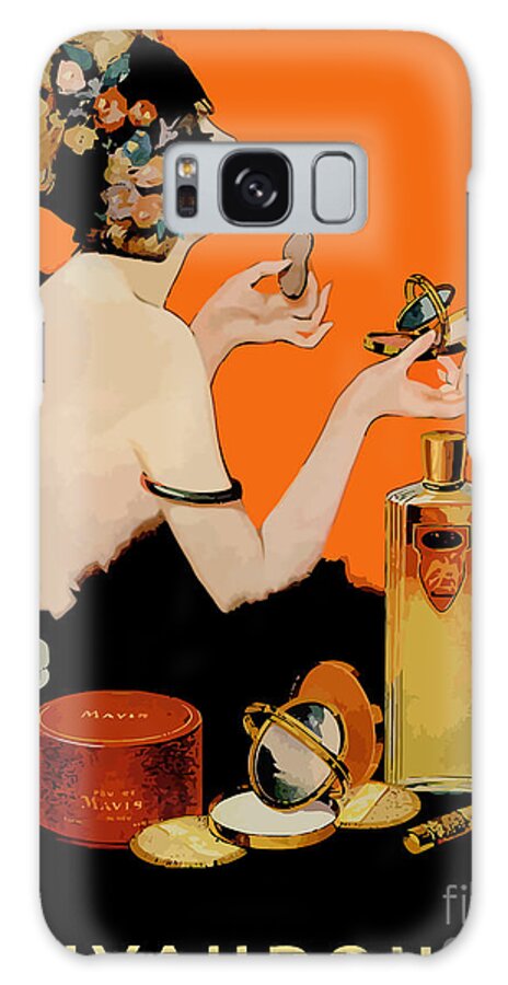Cosmetics Galaxy Case featuring the painting Glamour Vintage Art Deco Cosmetics by Mindy Sommers