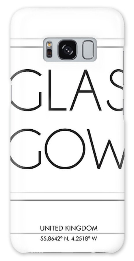 Glasgow Galaxy Case featuring the mixed media Glasgow, United Kingdom - City Name Typography - Minimalist City Posters by Studio Grafiikka