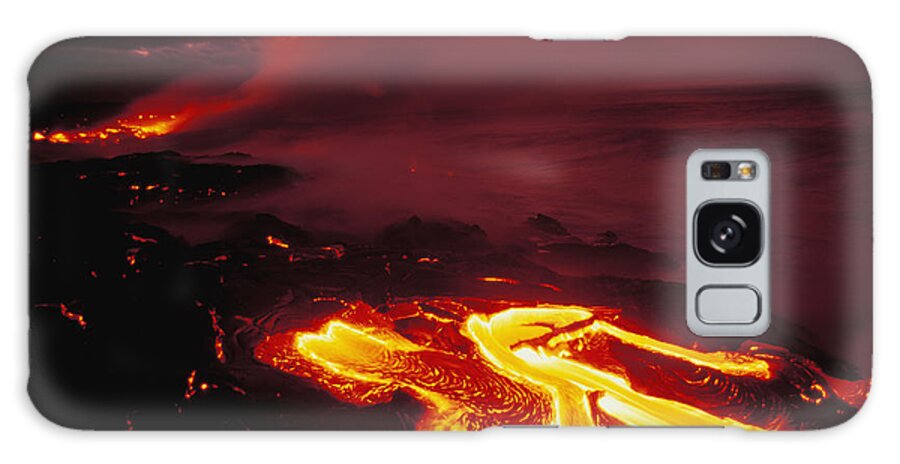 Active Galaxy S8 Case featuring the photograph Glowing Lava Flow by Peter French - Printscapes