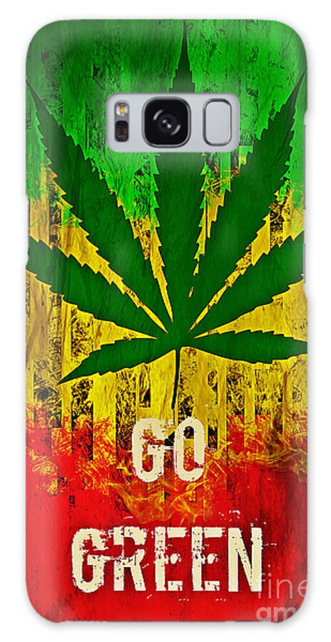 Cannabis Galaxy Case featuring the digital art Go Green by Binka Kirova