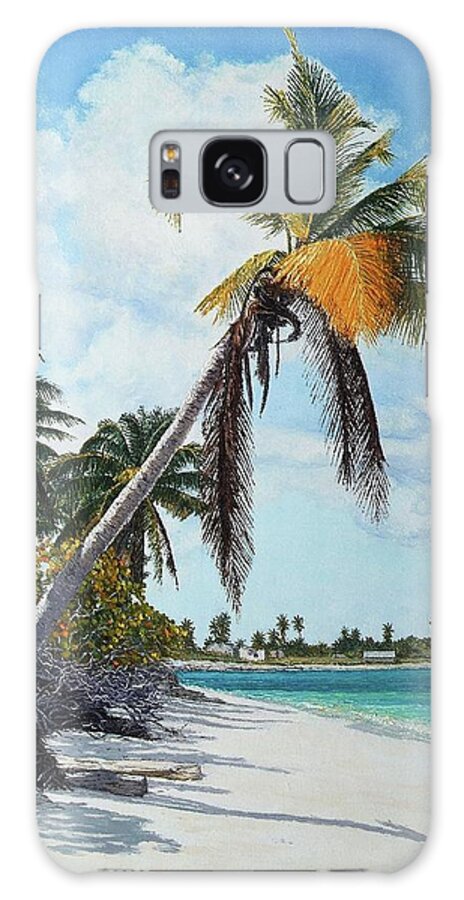 Eddie Galaxy S8 Case featuring the painting Gold Coconut by Eddie Minnis