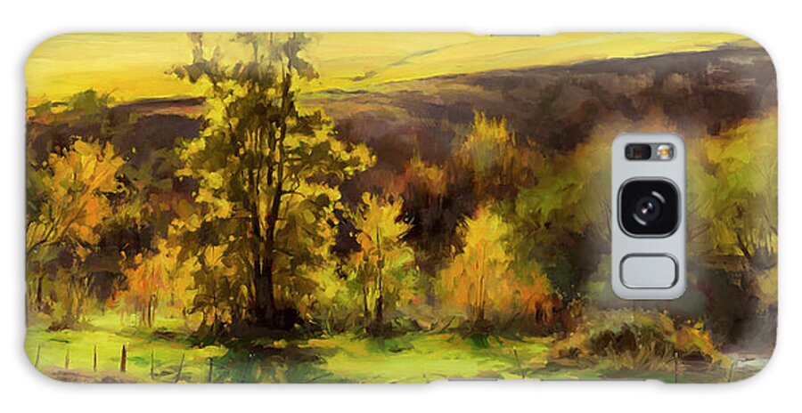 Landscape Galaxy Case featuring the painting Gold Leaf by Steve Henderson