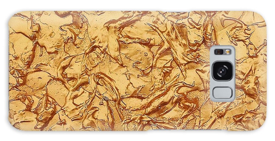 Acrylic Paint Galaxy Case featuring the painting Gold Waves by Alan Casadei