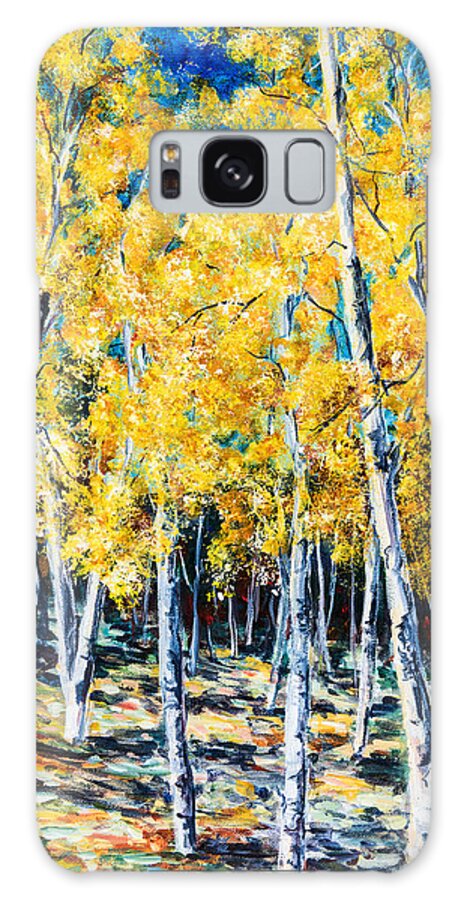 Aspen Galaxy S8 Case featuring the painting Golden Aspen by Sally Quillin