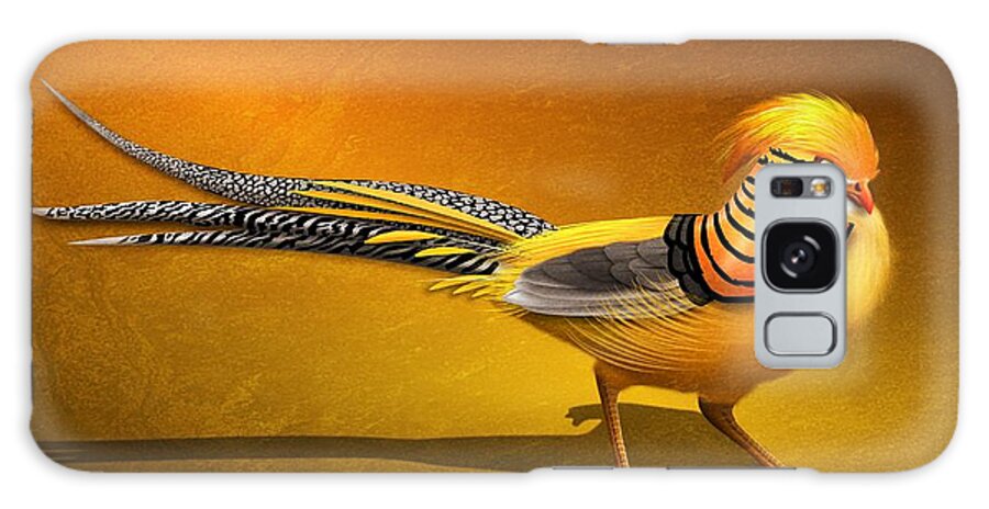 Digital Paintingpheasant Galaxy Case featuring the digital art Golden Chinese Pheasant by John Wills