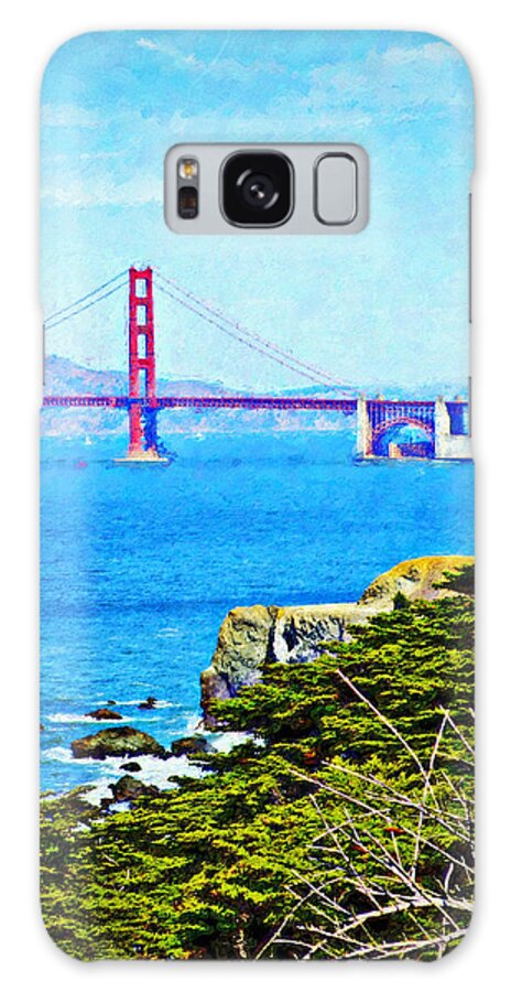 Golden Gate Bridge Galaxy S8 Case featuring the mixed media Golden Gate Bridge From The Coastal Trail by Glenn McCarthy Art and Photography