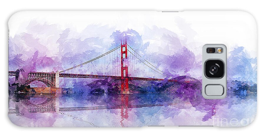 Bridge Galaxy S8 Case featuring the digital art Golden Gate Bridge by Ian Mitchell