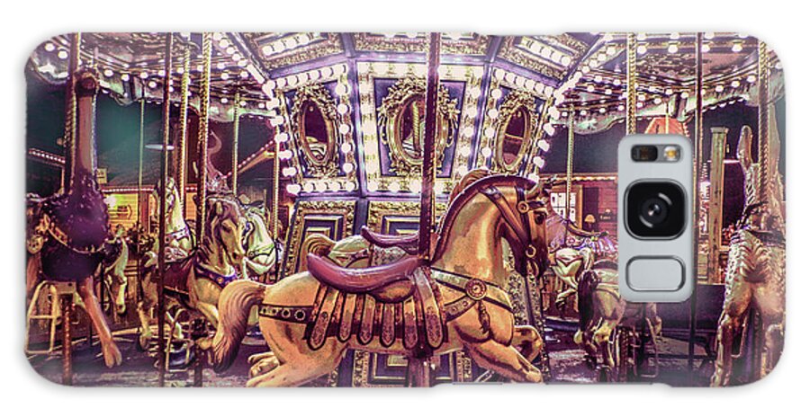 Merry-go-round Galaxy S8 Case featuring the photograph Golden Hobby Horse by Sandy Moulder