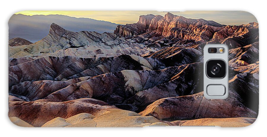 Af Zoom 24-70mm F/2.8g Galaxy S8 Case featuring the photograph Golden Hour Light on Zabriskie Point by John Hight